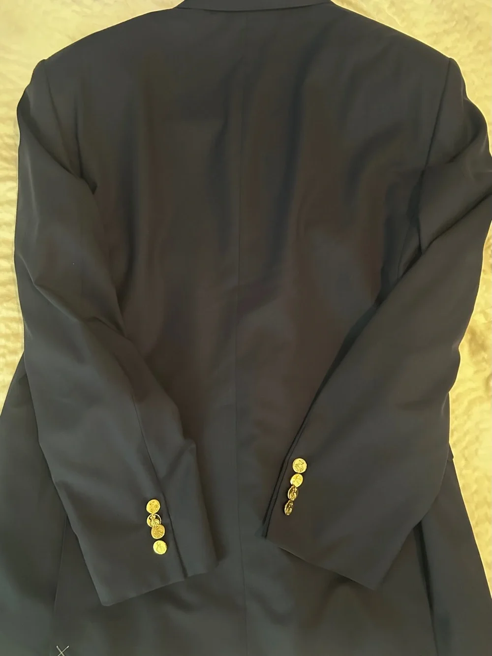 Ralph Lauren Purple Label Navy Double-Breasted Sport Coat with Gold Buttons